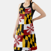 Tablier Maryland Flag Holiday Snowflake Apron (Insitu)