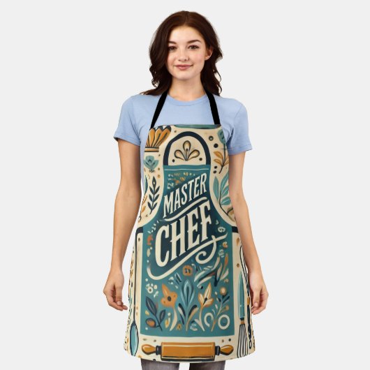 Tablier Master Chef Apron Design : Vibrant Kitchen Art (Porté)