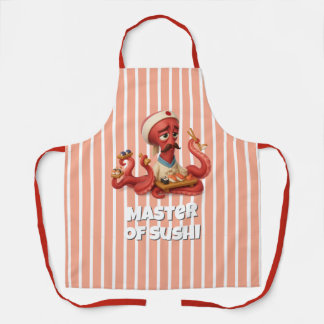 Tablier Master of Sushi - Drôle Cartoon Octopus Chef