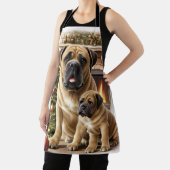 Tablier Mastiff Dogue de Bordeaux cheminée Noël (Insitu)