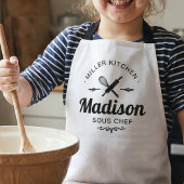 Tablier Matching Family Kitchen Aprons with Custom Names 