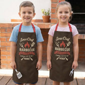 Tablier Matching Kids Barbecue Aprons for Cooking 