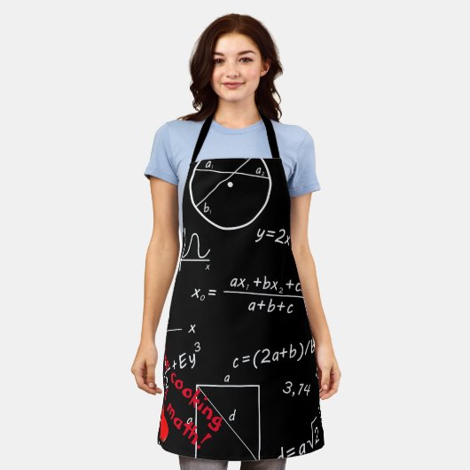 Tablier Math blackboard Love cuisine et maths (Porté)