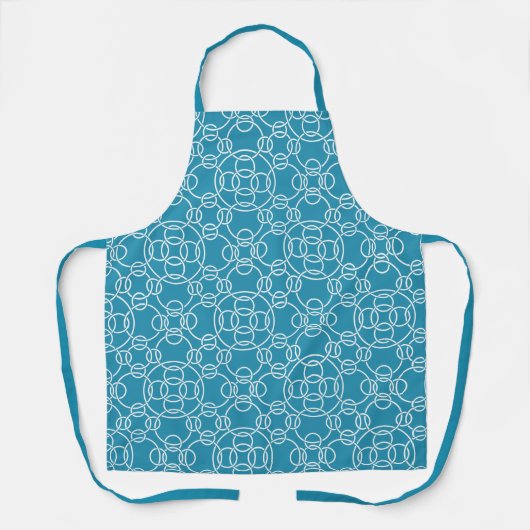 Tablier MCM Aqua Bleu Turquoise Motif moderne du milieu du (Recto)