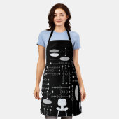 Tablier MCM nuances de gris Motif moderne du milieu du siè (Porté)