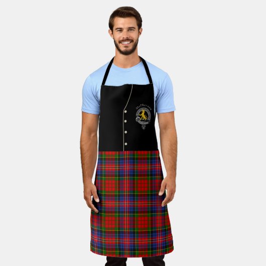 Tablier McPherson Clan Badge & Tartan Kilt Apron (Porté)