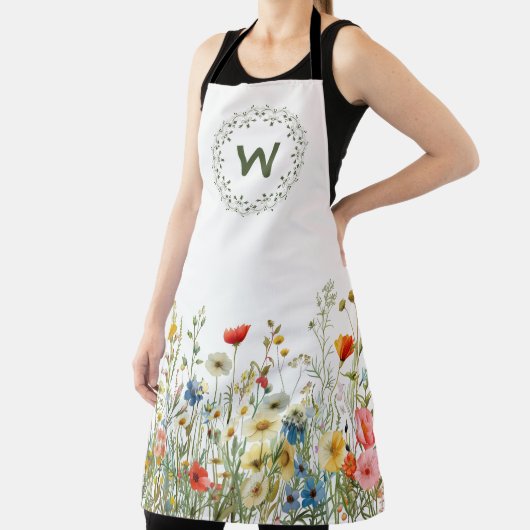 Tablier Meadow Wreath Wildflower Kitchen Apron (Insitu)