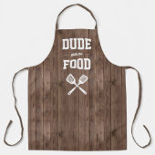 Tablier Mec avec la nourriture Amusante Grillage en bois d (Recto)