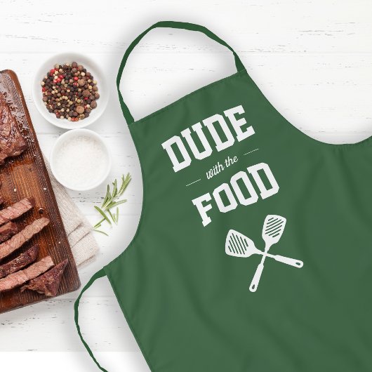 Tablier Mec avec la nourriture drôle chasseur vert grillan