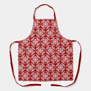 Tablier Médaillon japonais Motif, rouge profond et blanc