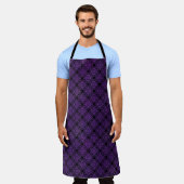 Tablier Médaillon Motif pourpre Damask (Porté)