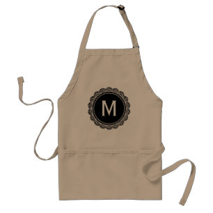 Tablier Médaillon noir et blanc personnalisé
