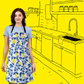 Tablier Mediterrenean Citrus Lemon pattern