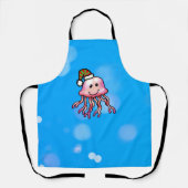 Tablier Méduse de dessin animé festive mignonne (Recto)