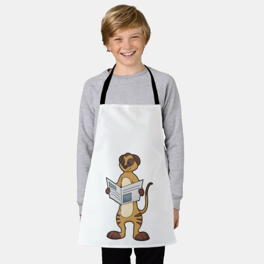 Tablier Meerkat à la lecture d'un journal (Porté)