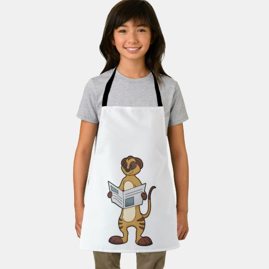 Tablier Meerkat à la lecture d'un journal (Insitu)