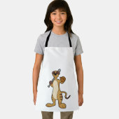 Tablier Meerkat comme joueur de baseball avec batte de bas (Insitu)