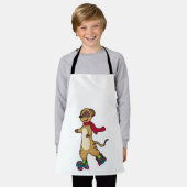 Tablier Meerkat comme patineur avec patins à rouleaux (Porté)