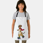 Tablier Meerkat comme patineur avec patins à rouleaux (Insitu)