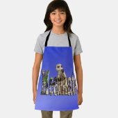 Tablier Meerkats Bleus, Girls Apron (Insitu)