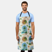 Tablier Mehndi Design : Tracery de Doodle Courbé (Porté)