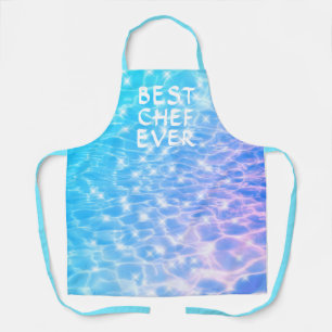 Tablier Meilleur Chef Ever texture d'eau ondulée moderne