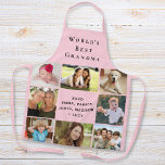 Tablier Meilleur Collage de photos grand-mère rose<br><div class="desc">Un beau cadeau de gardien pour la meilleure grand-mère de l'histoire. Personnalisez cette photo collage tablier rose avec 8 photos de ses petits-enfants, enfants, autres membres de la famille, animaux domestiques, etc. Customisez "Meilleure grand-mère du monde" et si elle s'appelle "grand-mère", "maman", "Nana", "Abuela", etc., et ajoutez les noms de...</div>