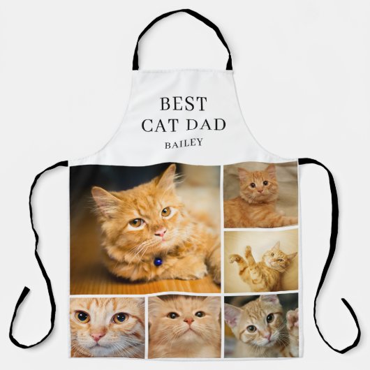 Tablier Meilleur collage photo de papa chat (Recto)