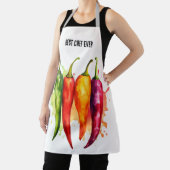 Tablier meilleur cuisinier jamais Chili chaud All Over Pri (Insitu)