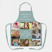 Tablier Meilleur grand-mère Photo Collage Sage Green (Recto)