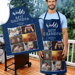 Tablier Meilleur grand-père du monde sur mesure 6 photo Co<br><div class="desc">Meilleur Grand-Père Personnalisé 6 Photo Collage Apron. 6 photos et le meilleur grand-père du monde dans la typographie blanche moderne sur un arrière - plan bleu. Personnalisez le tablier avec vos photos. Un grand cadeau et un bon souvenir pour un grand-père pour la fête des pères,  l'anniversaire ou Noël.</div>