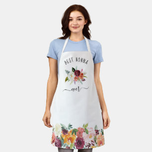 Tablier Meilleur Nonna jamais   Floral tendance Boho Bourg