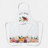 Tablier Meilleur Nonna jamais | Floral tendance Boho Bourg (Recto)