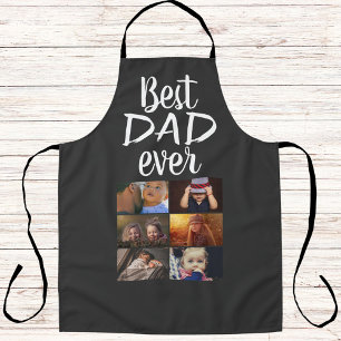 Tablier Meilleur papa 6 Photo Collage Famille Photo Grey