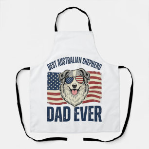 Tablier Meilleur papa Australian Shepherd patriotique