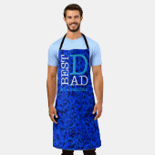 Tablier Meilleur papa Bright Blue Camouflage Nom Personnal (Porté)