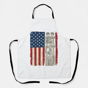 Tablier Meilleur Papa Chat Design de Chemise Vintage Flag_