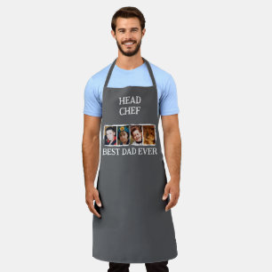 Tablier Meilleur Papa Chef de Cuisine 4 photo gris blanc
