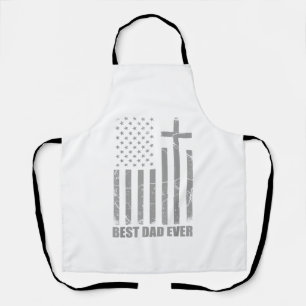 Tablier Meilleur Papa Chretien Patriotique Drapeau USA Gra