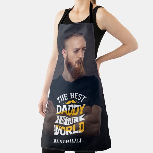 Tablier Meilleur papa dans le monde nom & photo (Insitu)