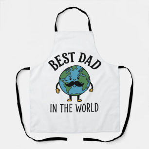 Tablier Meilleur Papa du Monde Earth Moustache Shirt Desig