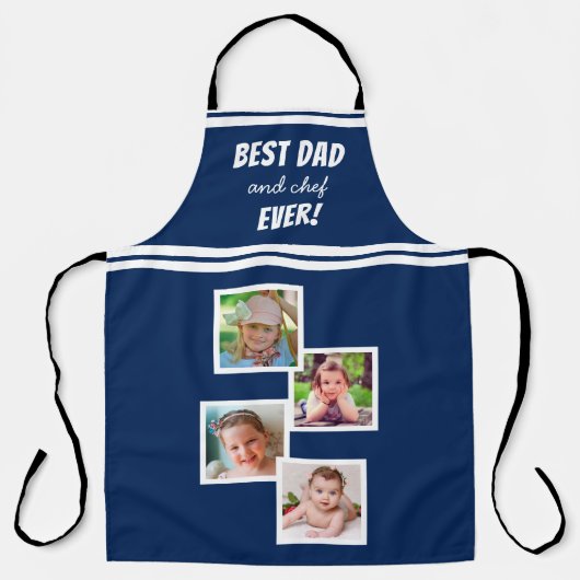 Tablier Meilleur papa et Chef Ever 4 Collage photo (Recto)