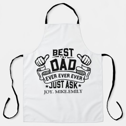 Tablier Meilleur Papa Jamais Fête des pères Papa Demande J (Recto)