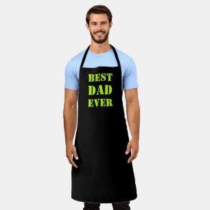 Tablier Meilleur papa Jamais néon vert noir moderne typogr