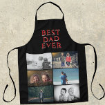 Tablier Meilleur papa Jamais Père's Day 6 Photo Collage<br><div class="desc">Meilleur Père Jamais Père's Day 6 Photo Collage Apron. 6 photos et meilleur papa jamais dans la typographie moderne. Personnalisez le tablier avec vos photos. Un grand cadeau et un doux souvenir pour un père ou un grand-père le jour du Père,  anniversaire ou Noël.</div>