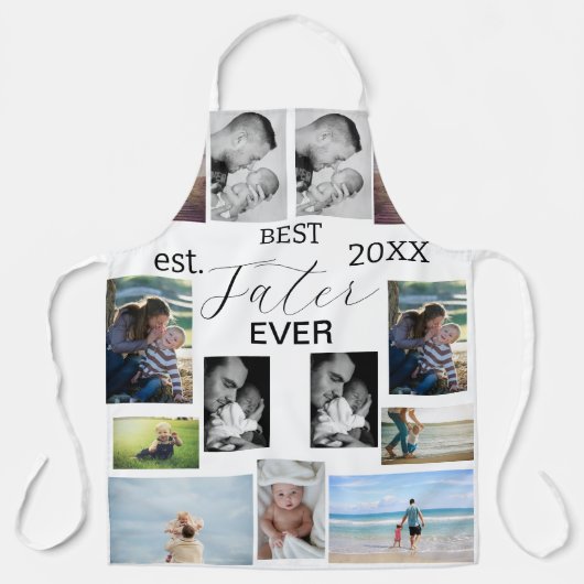 Tablier Meilleur Papa Jamais Photo Collage Apron (Recto)