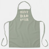 Tablier Meilleur papa Jamais sage vert Moderne typographie (Recto)