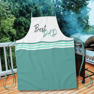 Tablier Meilleur papa Moderne Turquoise Script Fête des Pè