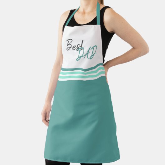 Tablier Meilleur papa Moderne Turquoise Script Fête des Pè (Insitu)