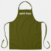 Tablier Meilleur papa mousse d'olive vert moderne typograp (Recto)